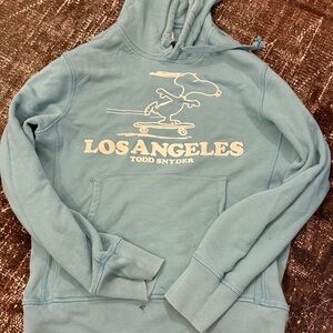 Todd Snyder Teal Hoodie with Snoopy Los Angeles Print